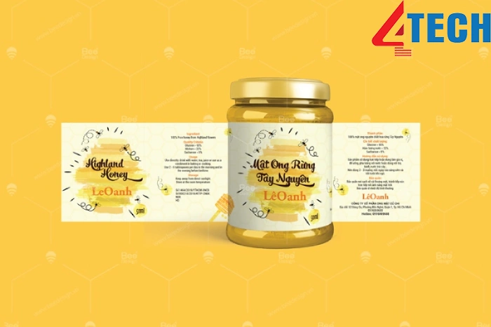 Thiết kế nhãn chai mật ong cần chọn chất liệu in phù hợp
