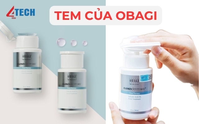 Cách xác định sản phẩm chính hãng qua tem của Obagi 4 tem của obagi