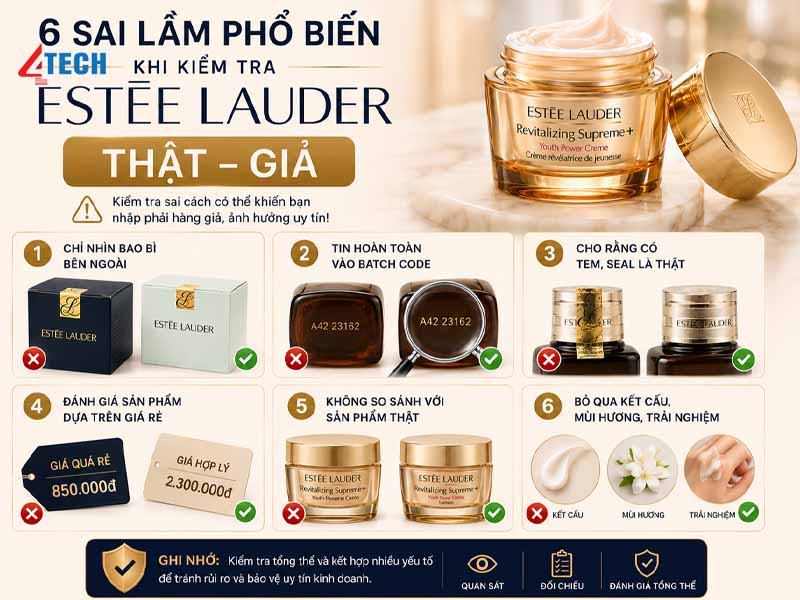 Cách phân biệt Estee Lauder thật giả chính xác 13 phan biet estee lauder that gia 4tech 03