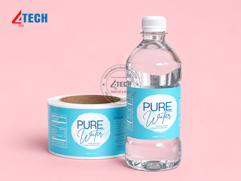 Tem dán chai nước| Chọn chất liệu và thiết kế chuẩn? 17 tem dan chai nuoc 4tech 2