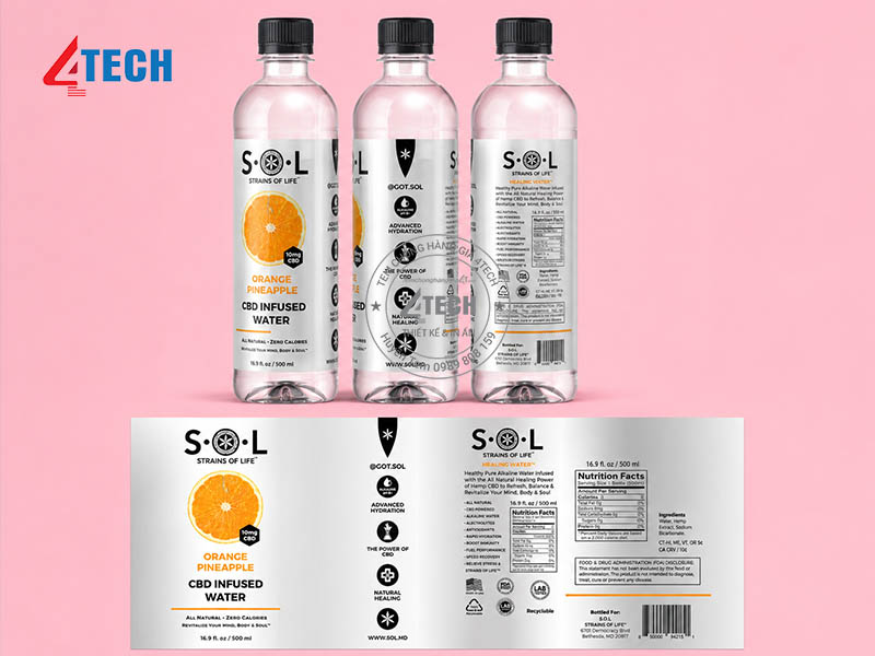 Tem dán chai nước| Chọn chất liệu và thiết kế chuẩn? 22 tem dan chai nuoc 4tech 5